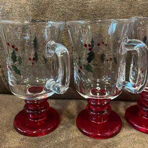 Pfaltzgraff Winterberry Irish Coffee Mugs set of 4
